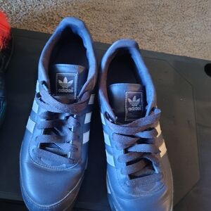 Adidas Men's Navy and White Sneakers